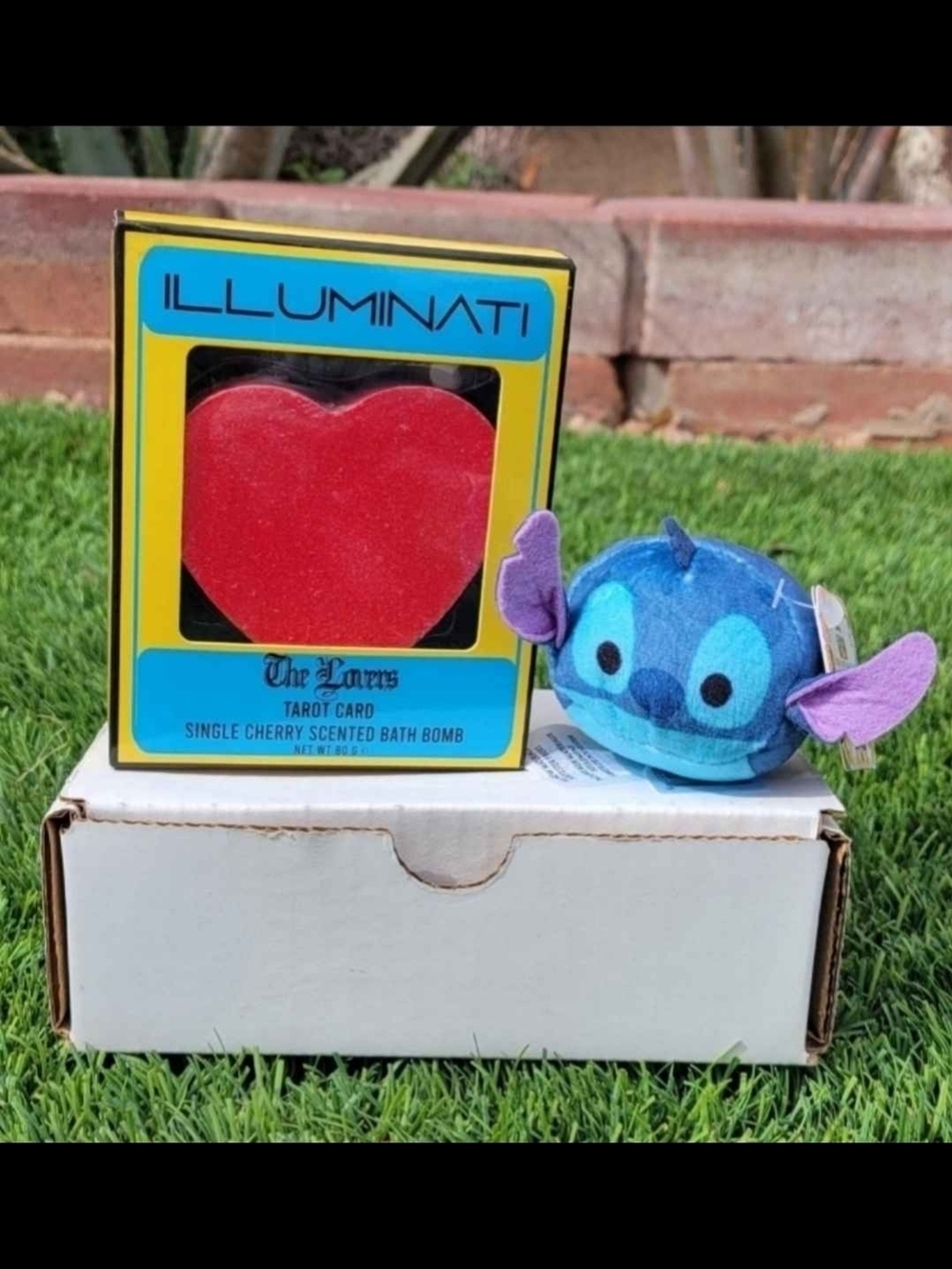 Heart Bath Bomb & Blue Stitch Plush NEW